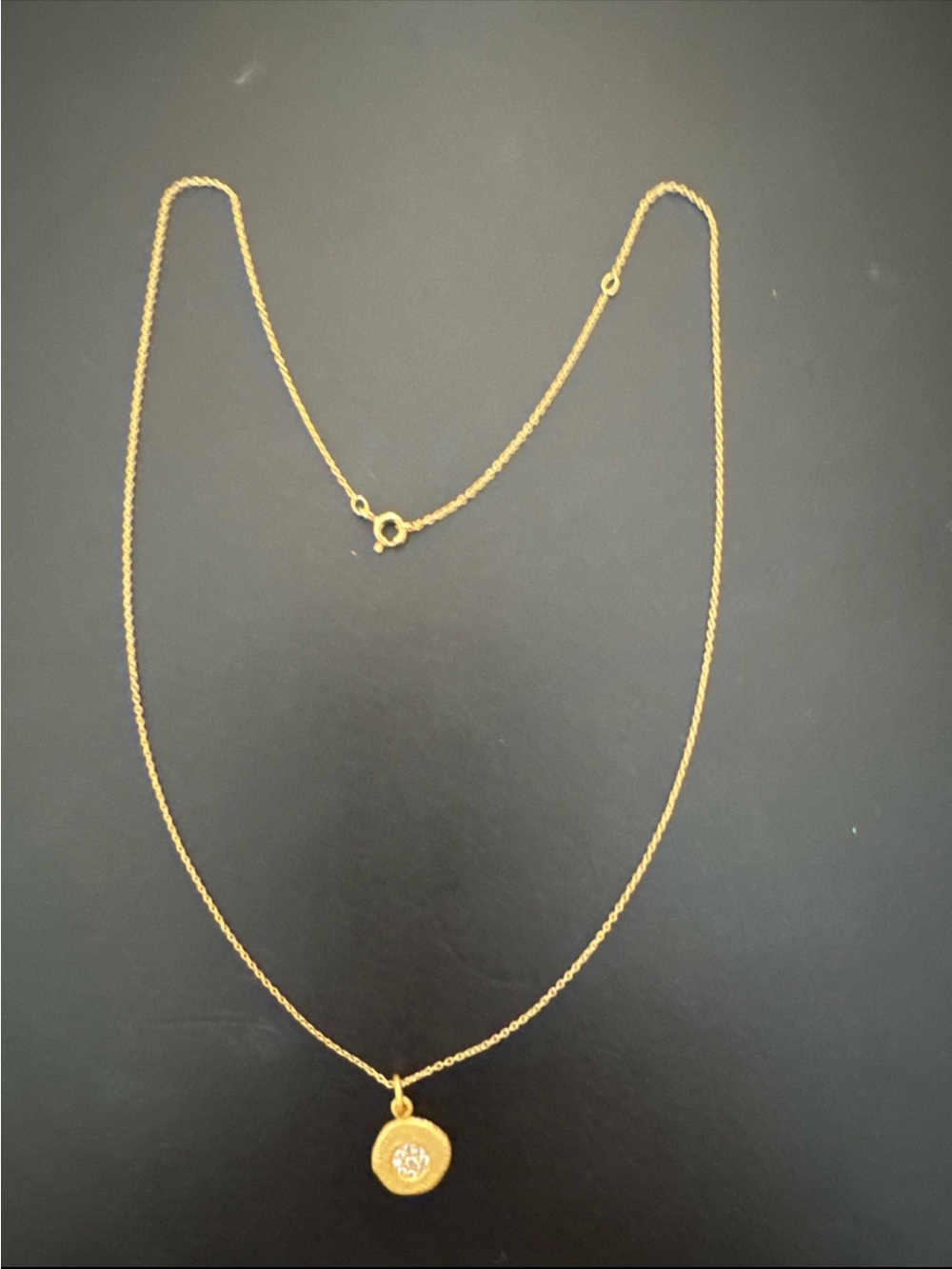 Gold Disc Pendant Necklace - Elegant Women's Jewelry
